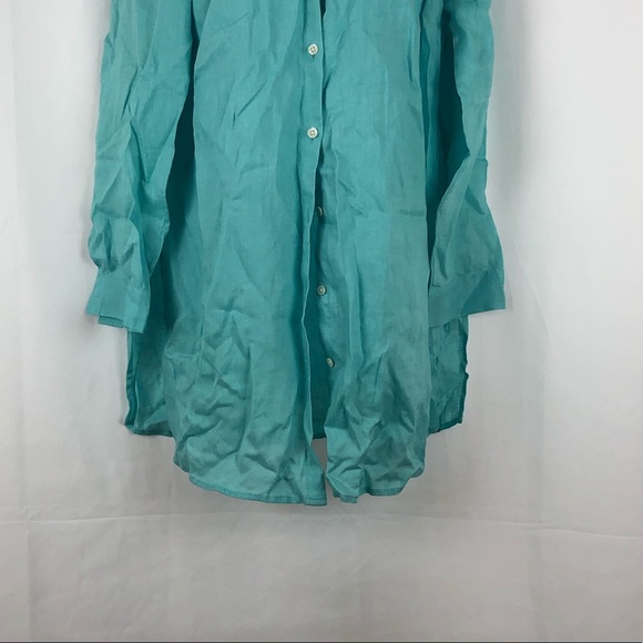 J.Jill Linen Collared button front Tunic M - Picture 10 of 11